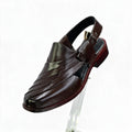 Handcrafted Leather Peshawari Chappal - Dark Mahogany Brown