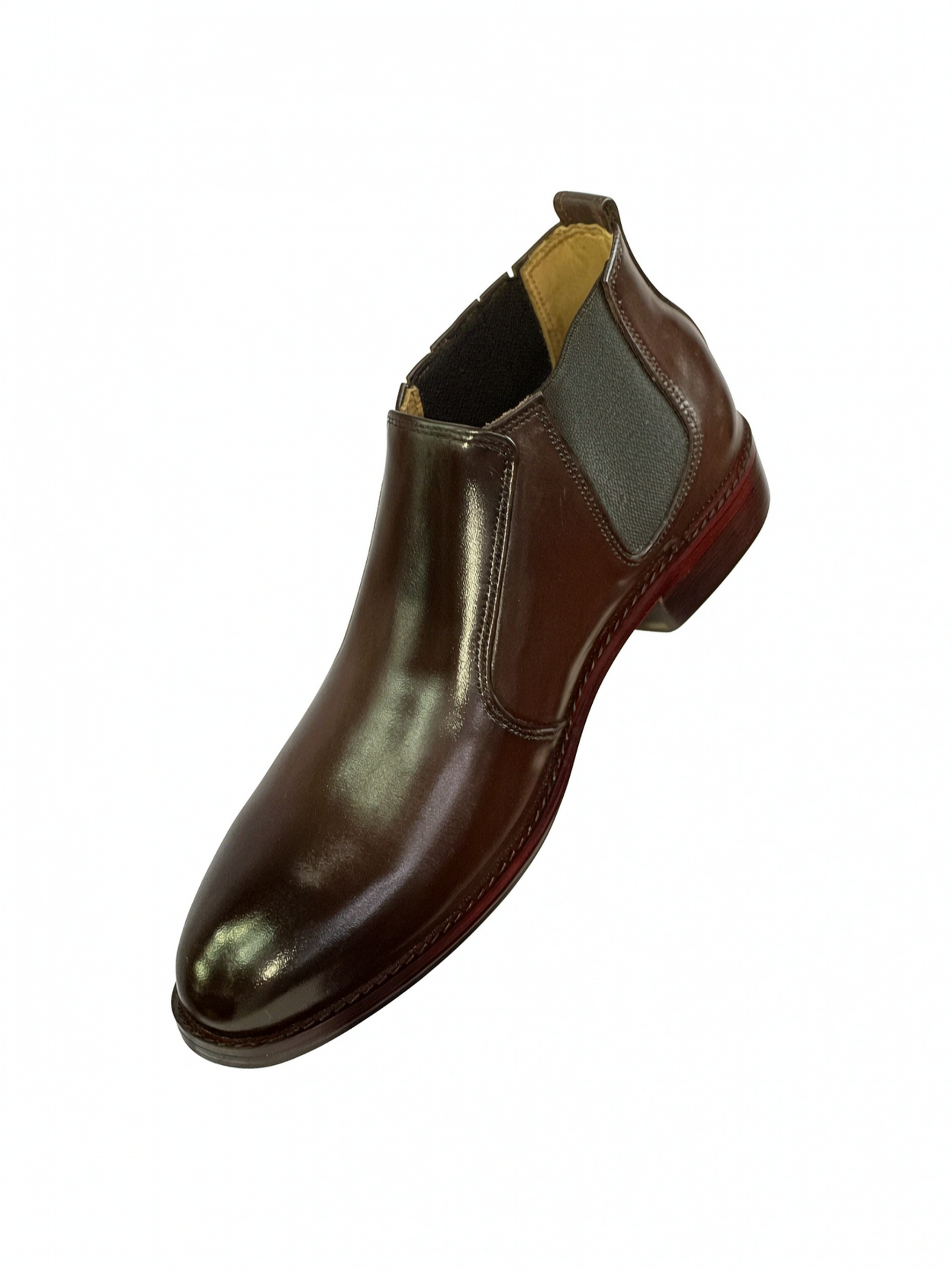 Men's Handcrafted Genuine Leather Chelsea Boots - Deep Coffee Brown