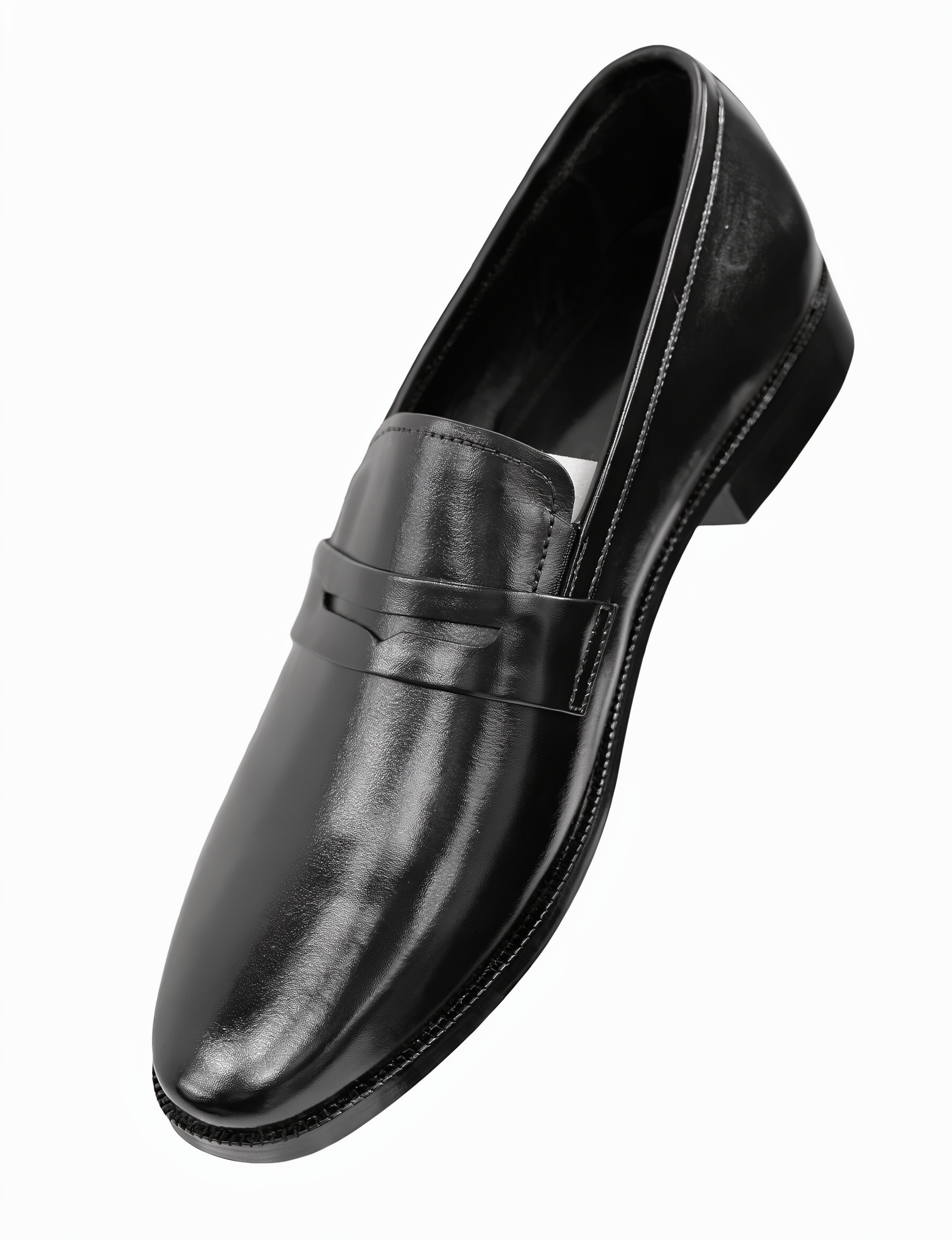 Men's Handcrafted Genuine Leather Penny Loafers - Classic Black