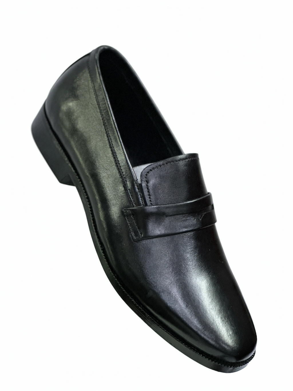 Men's Handcrafted Genuine Leather Penny Loafers - Classic Black