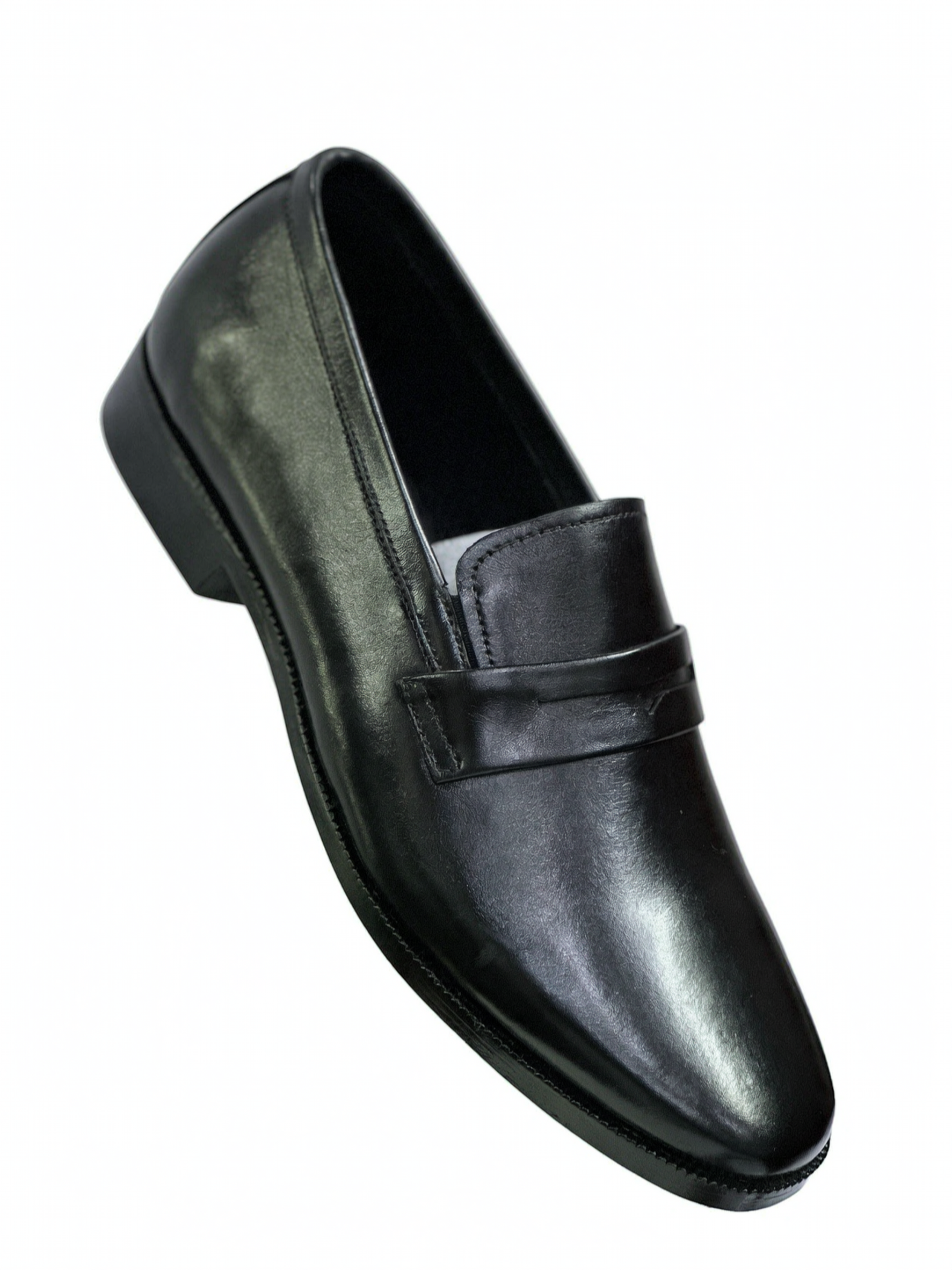 Men's Handcrafted Genuine Leather Penny Loafers - Classic Black