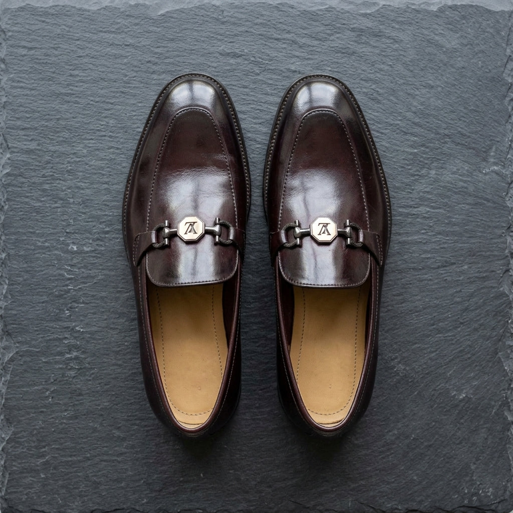 Men’s Handcrafted Leather Bit Loafers - Deep Burgundy - Raja Rani Shop