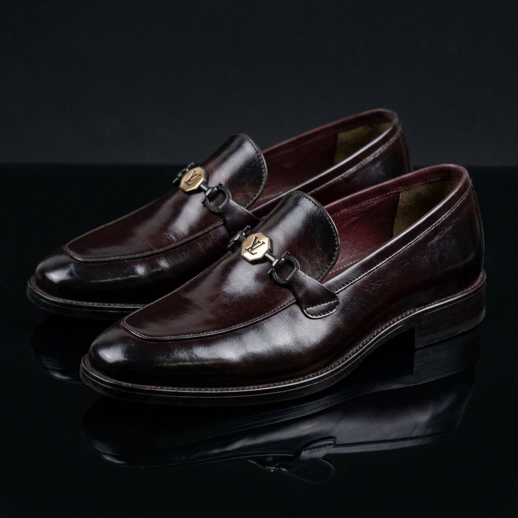 Men’s Handcrafted Leather Bit Loafers - Deep Burgundy - Raja Rani Shop