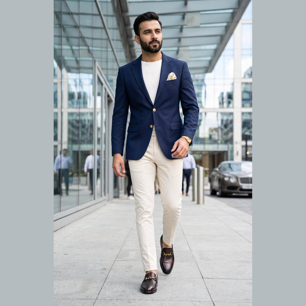 Men's Handcrafted Textured Leather Bee Buckle Loafers - Deep Mahogany Brown - Raja Rani Shop
